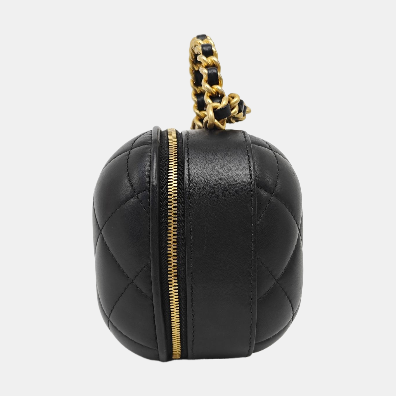 Quilted Lambskin Shoulder Bag Black