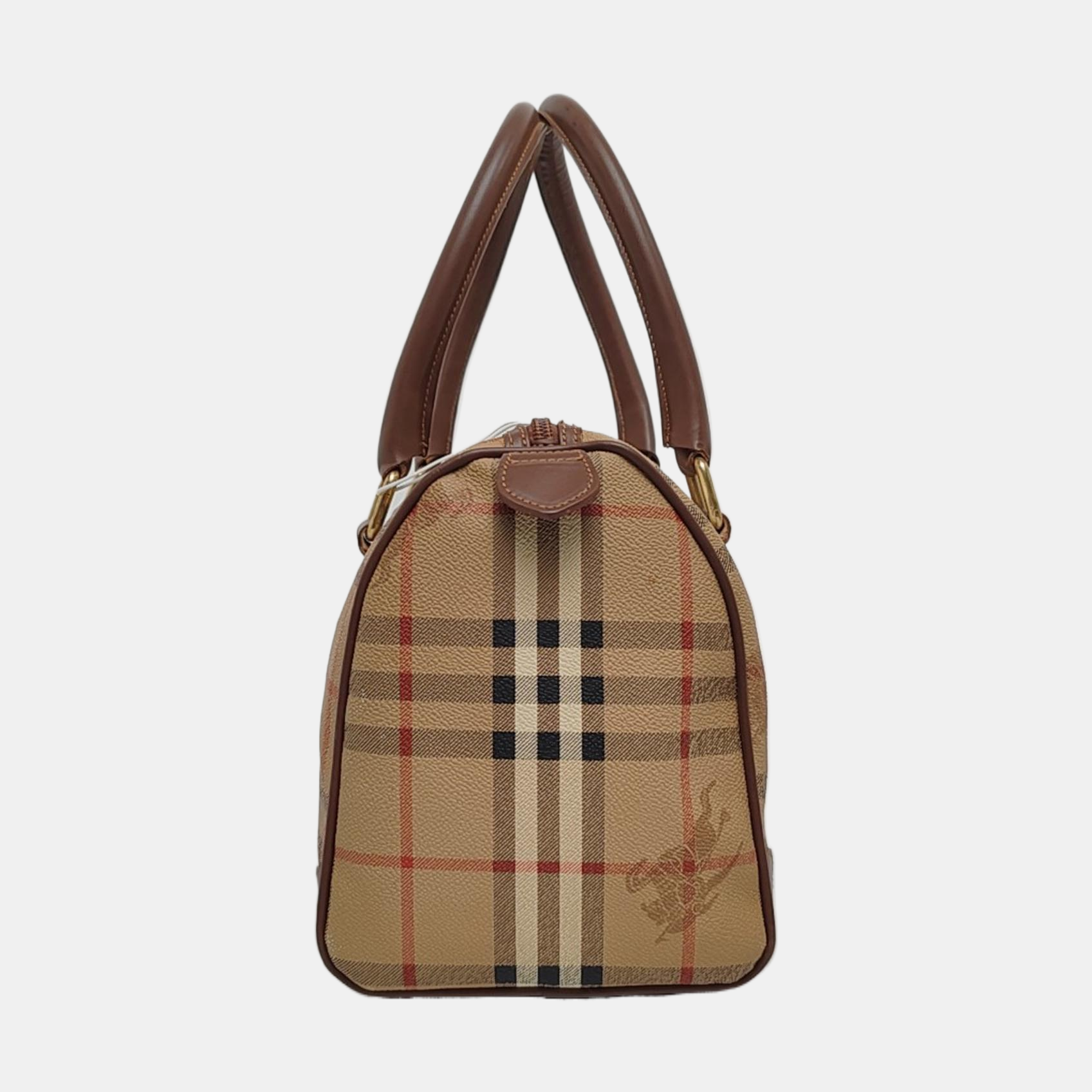Coated Canvas Top Handle Bag Beige