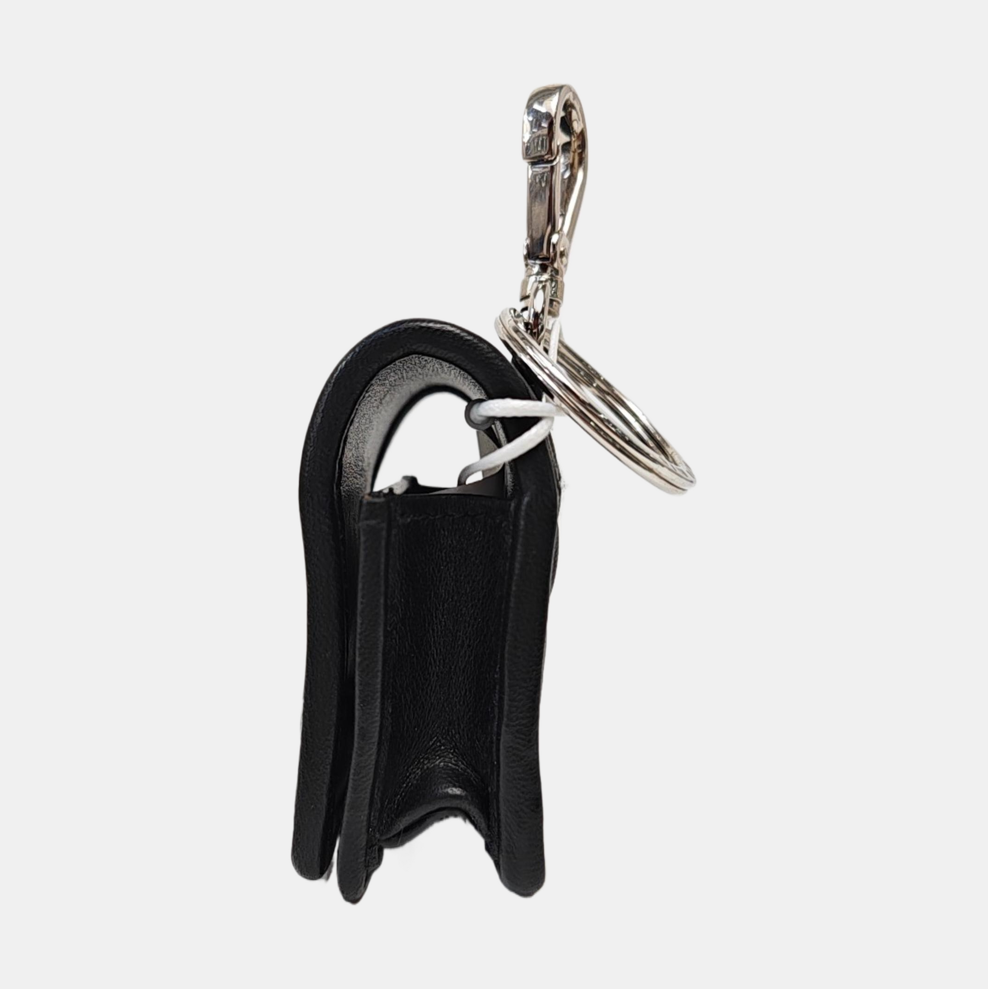 Quilted Lambskin Key Pouch Black