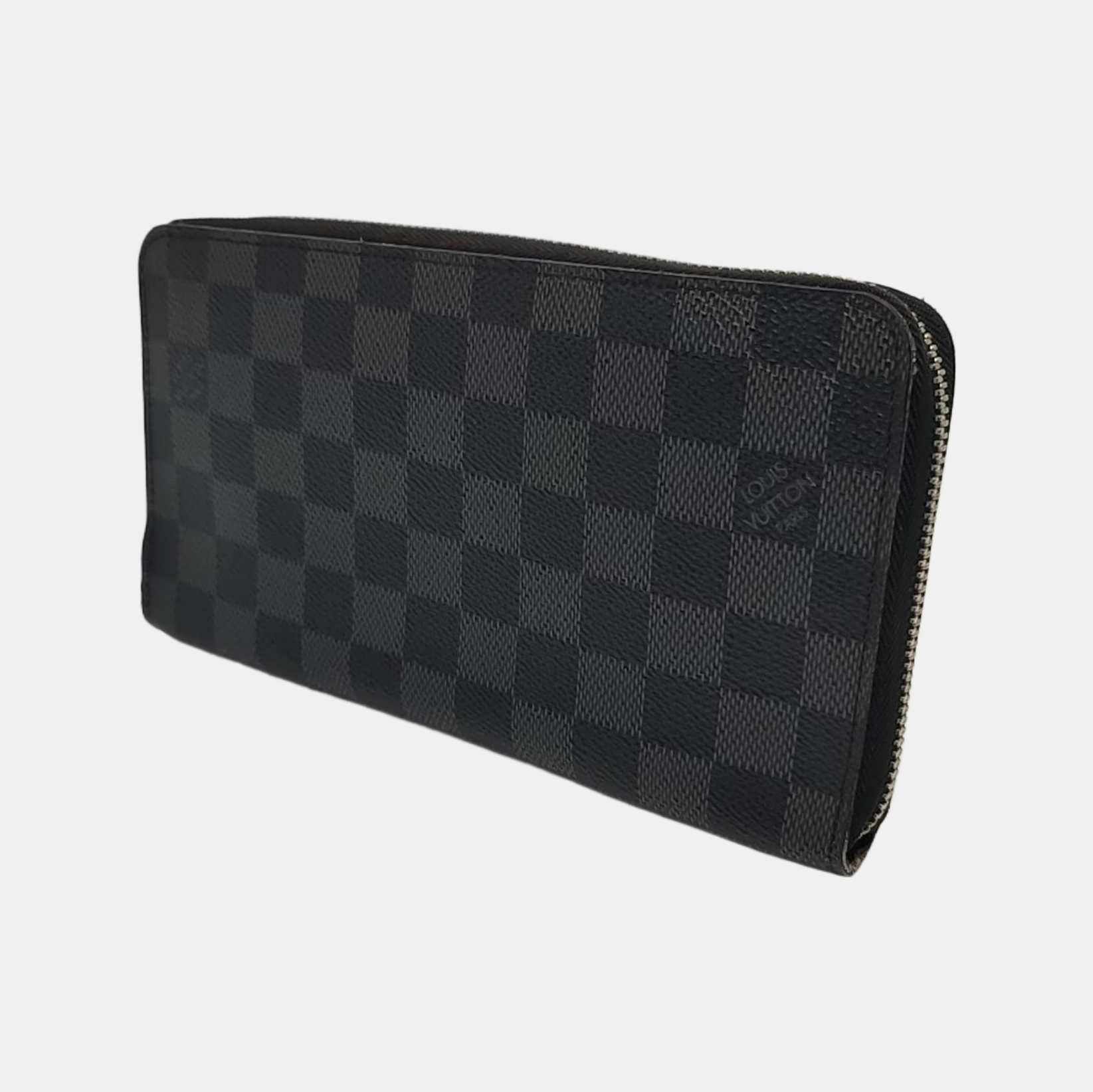 ZIPPY Damier Graphite Coated Canvas Gray Wallet