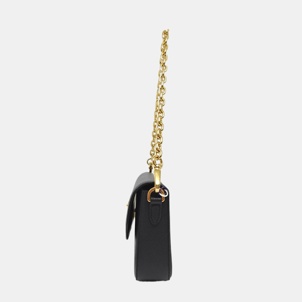 Calfskin Shoulder Bag Black