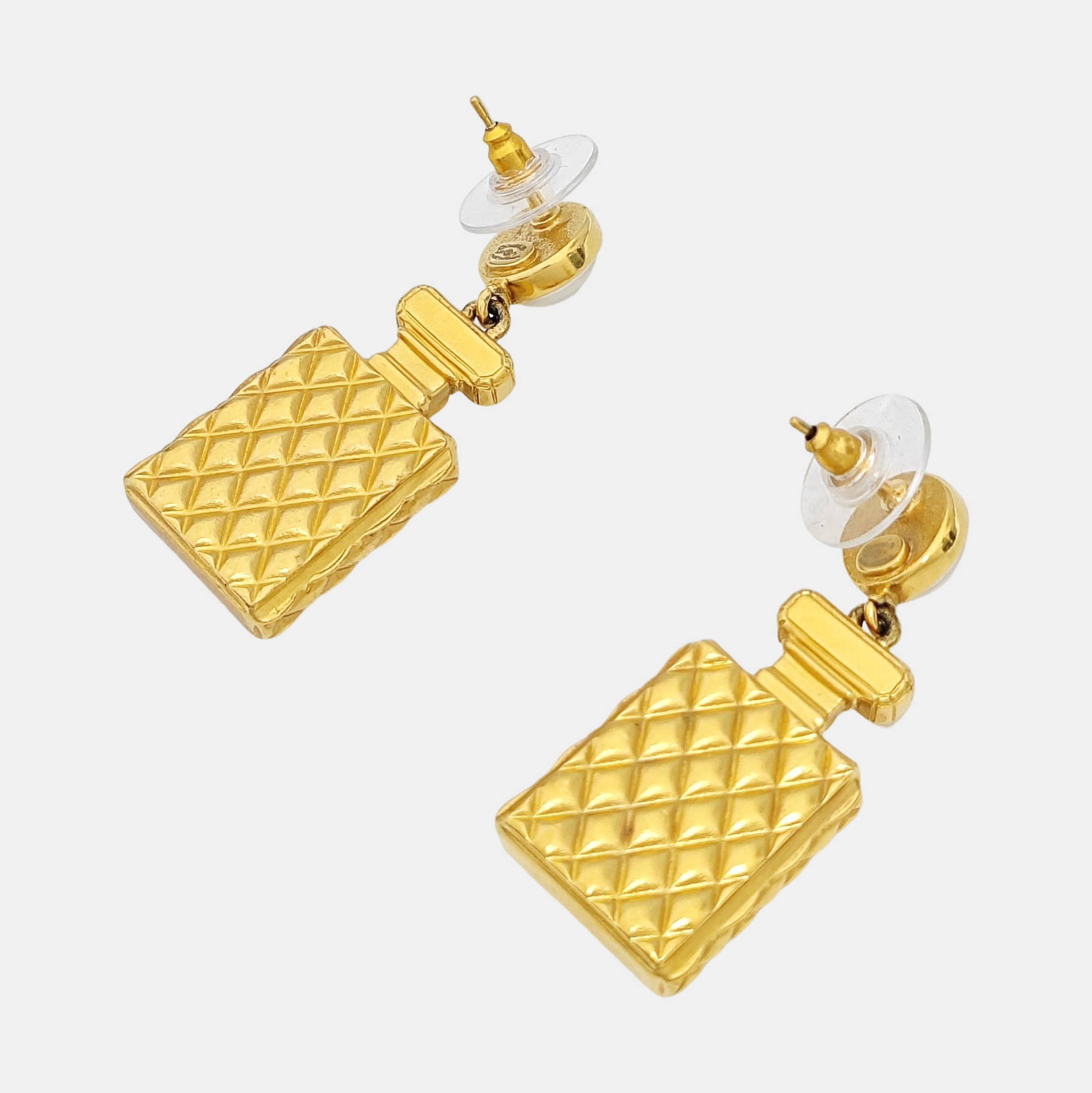 CC Logo Metal Gold Earrings