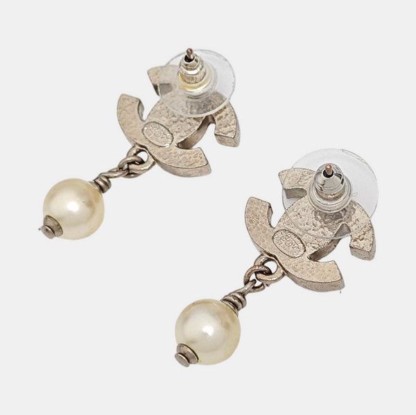 CC Logo Metal Silver Earrings