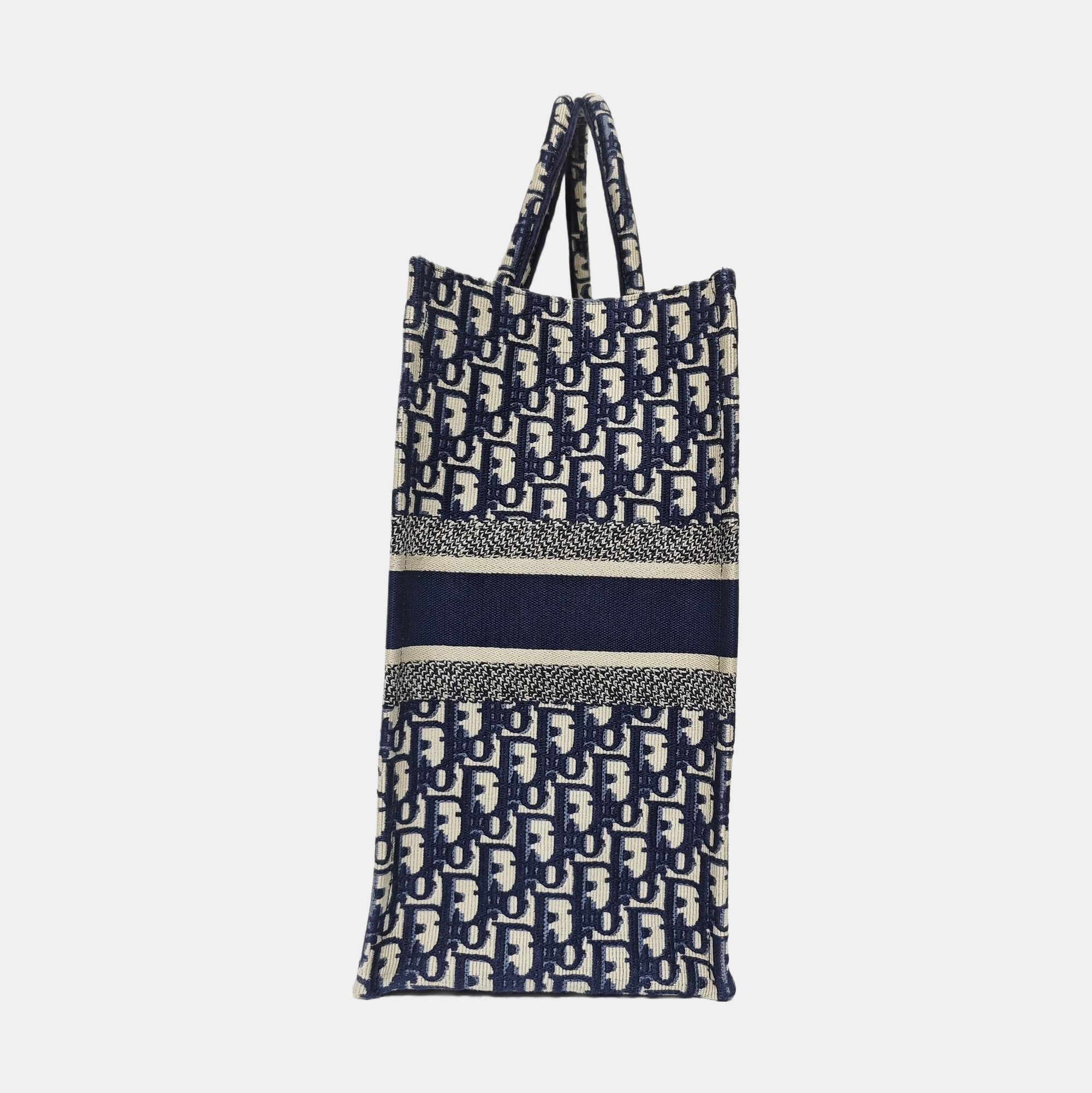 Book Tote Large Oblique Canvas Blue