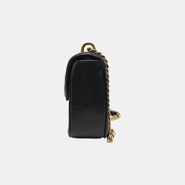 Quilted Calfskin Shoulder Bag Black