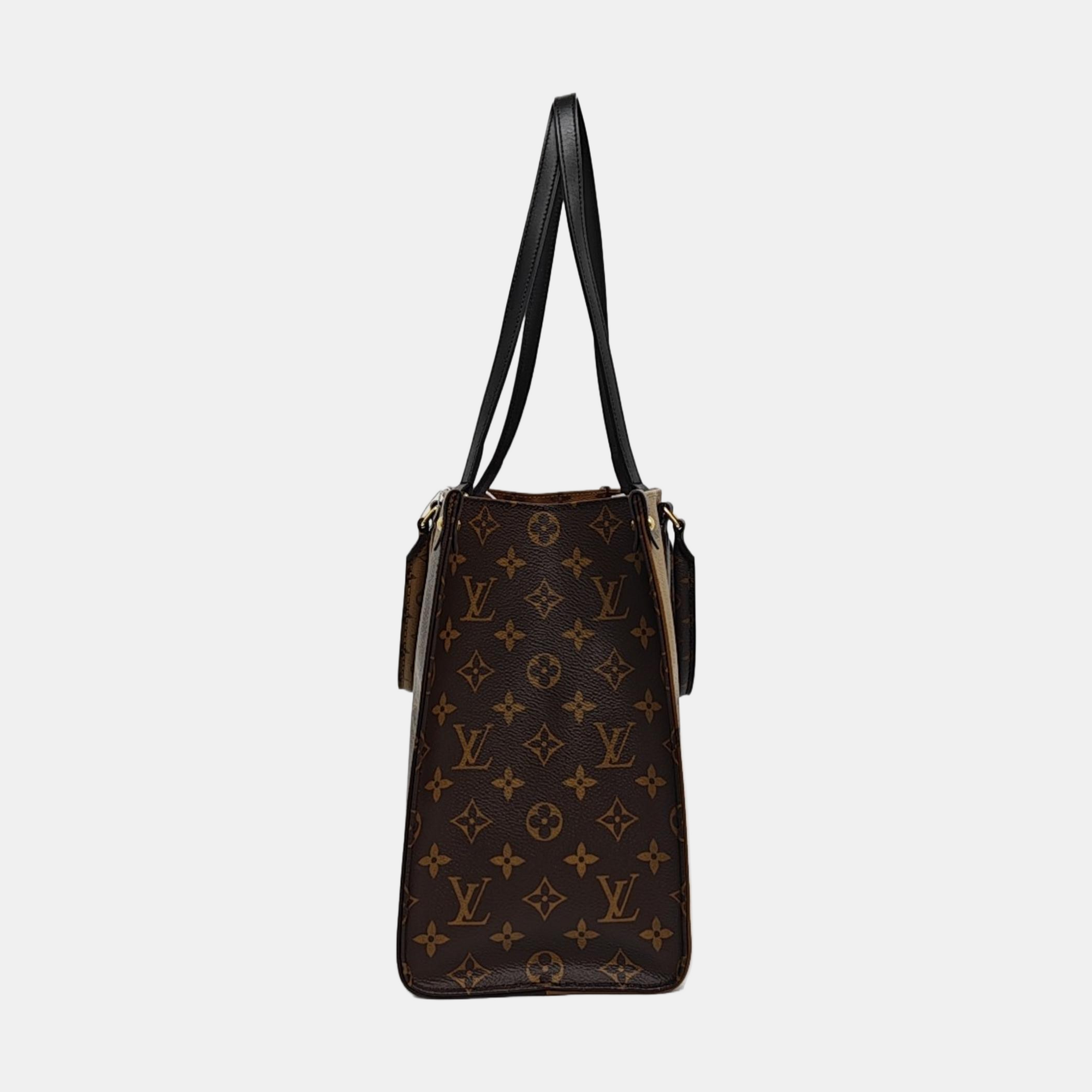 ONTHEGO MM Monogram Coated Canvas Brown
