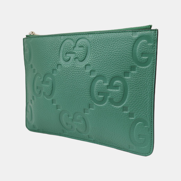 Monogram Calfskin Clutch Large Green