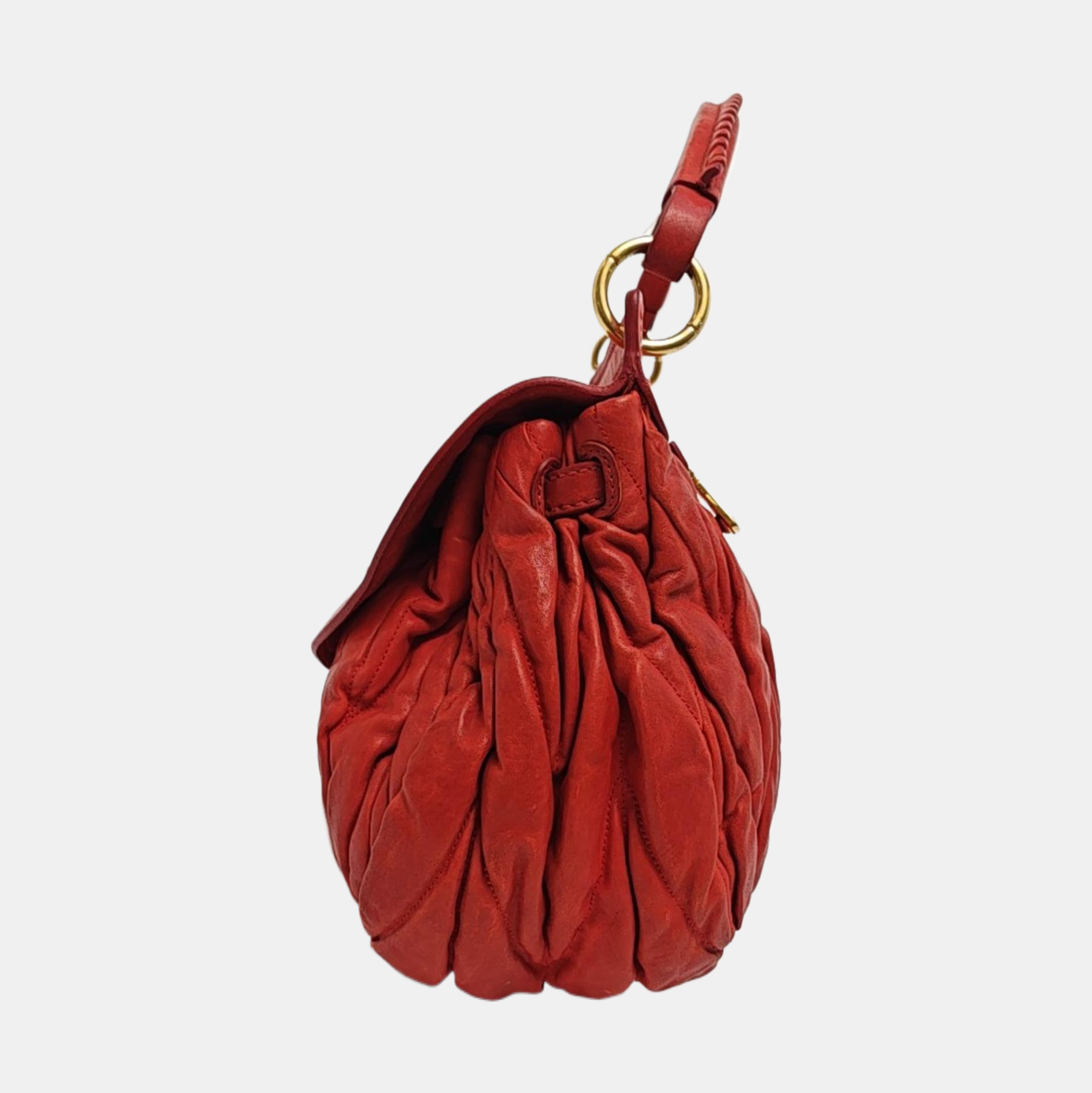 Miu Coffer Quilted Lambskin Red