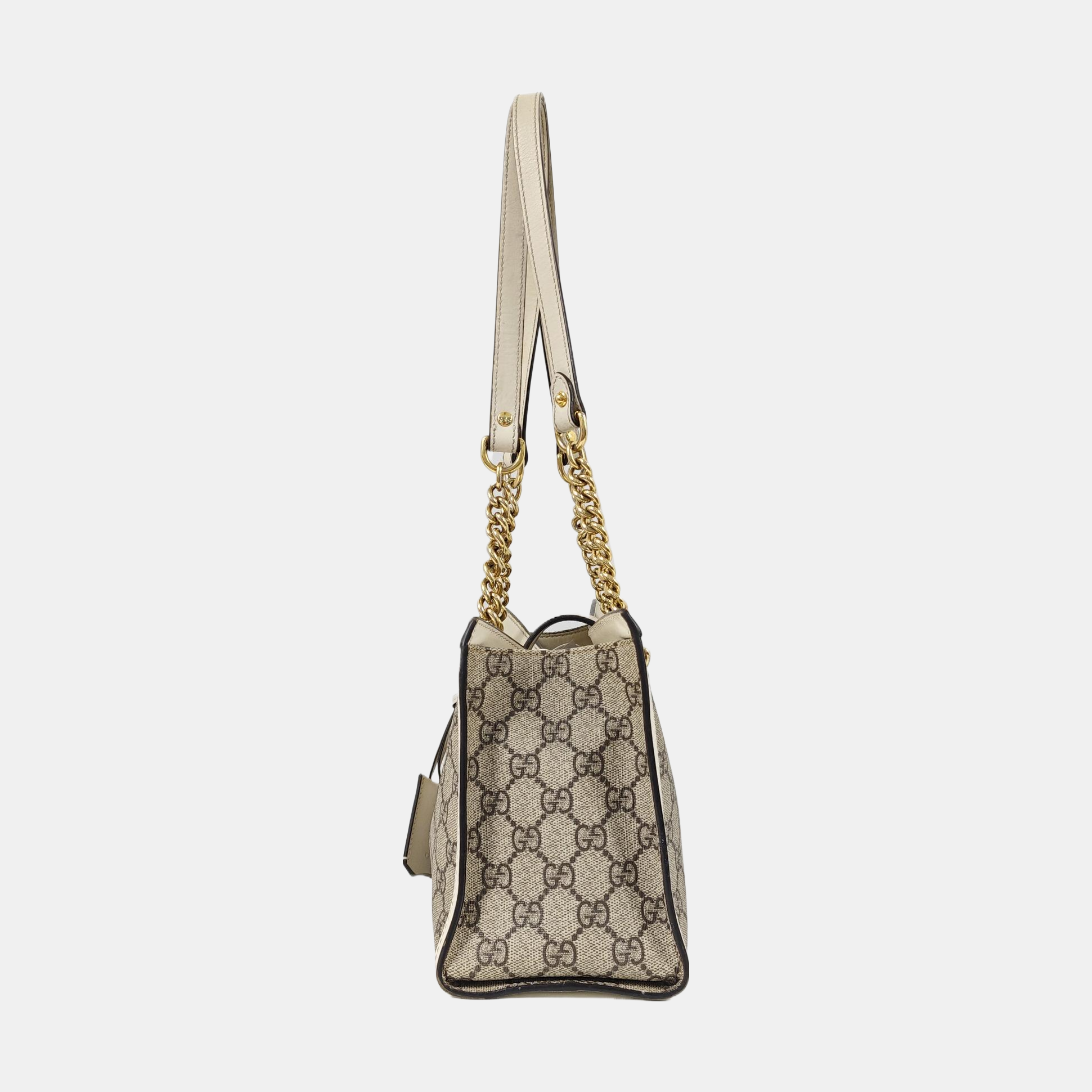 Padlock Small Monogram Coated Canvas Beige