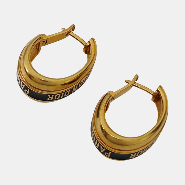 Dior Code Metal Gold Stud Earrings