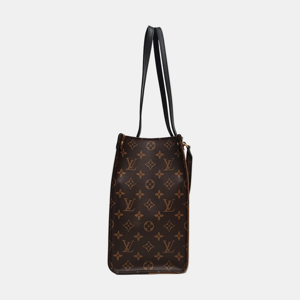 ONTHEGO MM Monogram Coated Canvas Brown