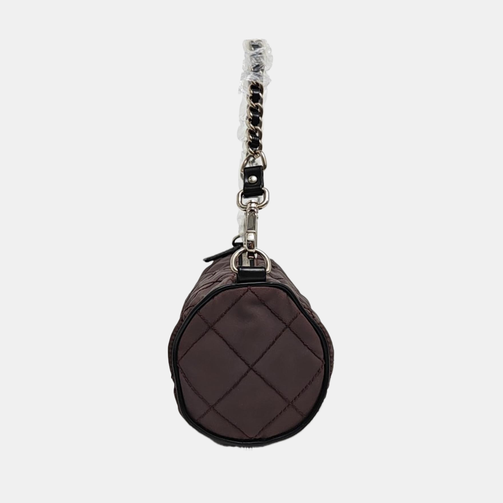 Quilted Nylon Top Handle Bag Purple