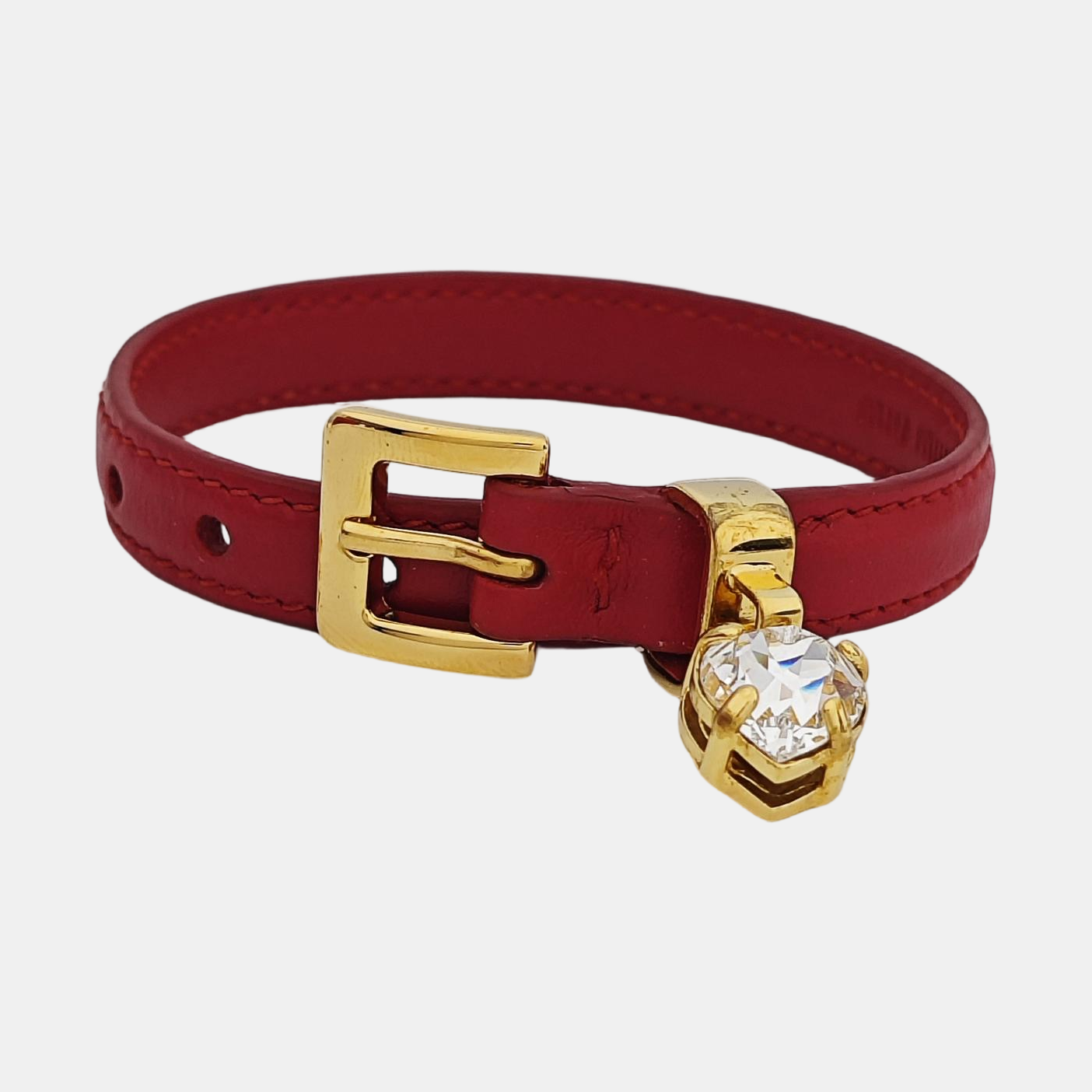 Leather Red Bangle