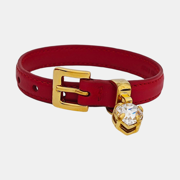 Leather Red Bangle