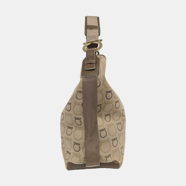 Fabric Top Handle Bag Beige