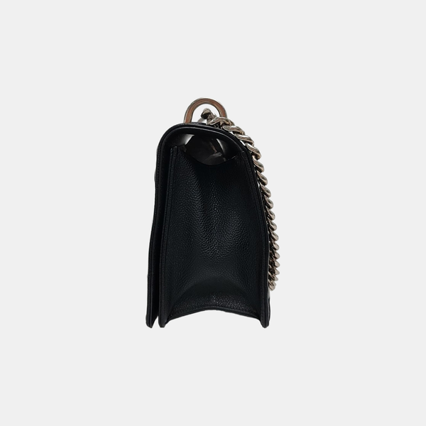 Diorama Medium Cannage Calfskin Black