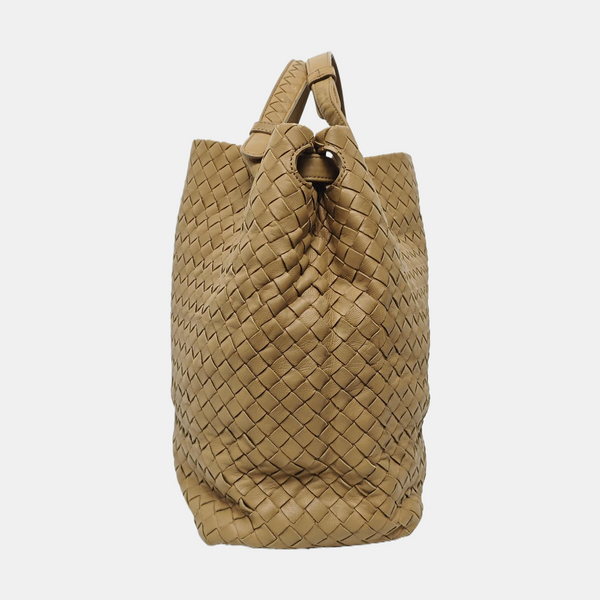 Lambskin Top Handle Bag Beige