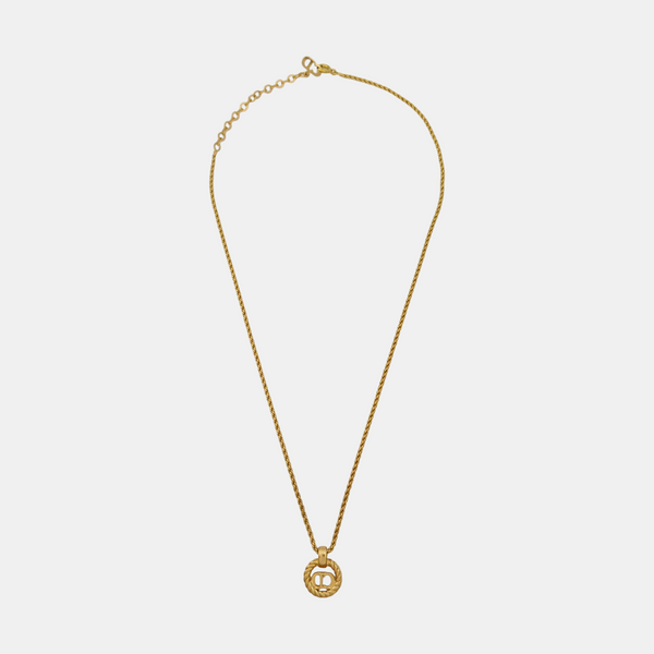Twist Round Metal Gold Necklace