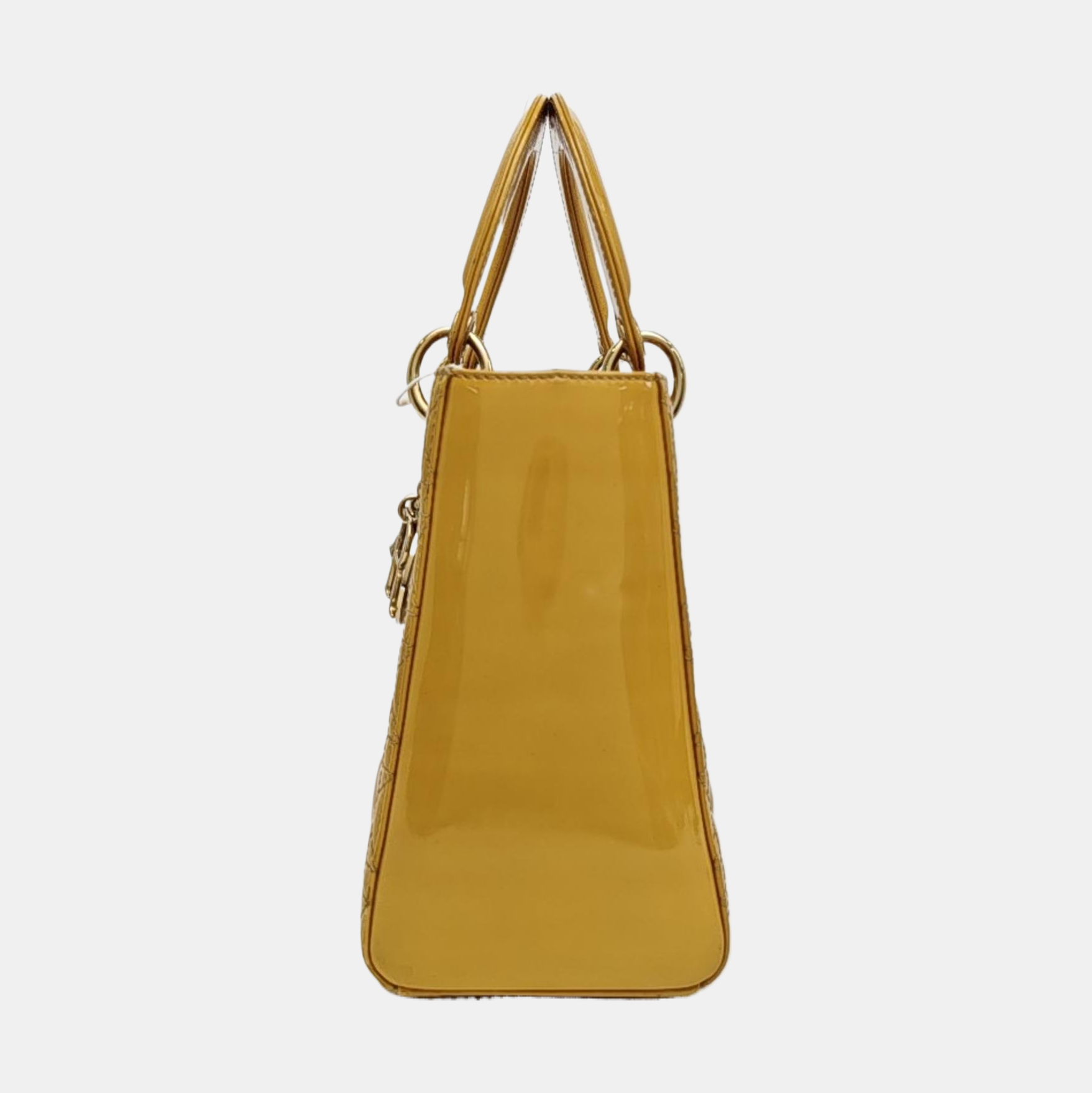 Lady Dior Medium Cannage Patent Leather Yellow
