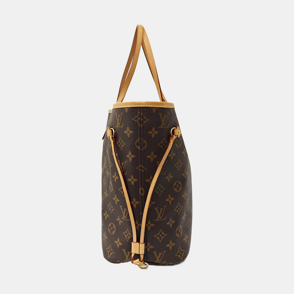 NEVERFULL MM Monogram Coated Canvas Brown