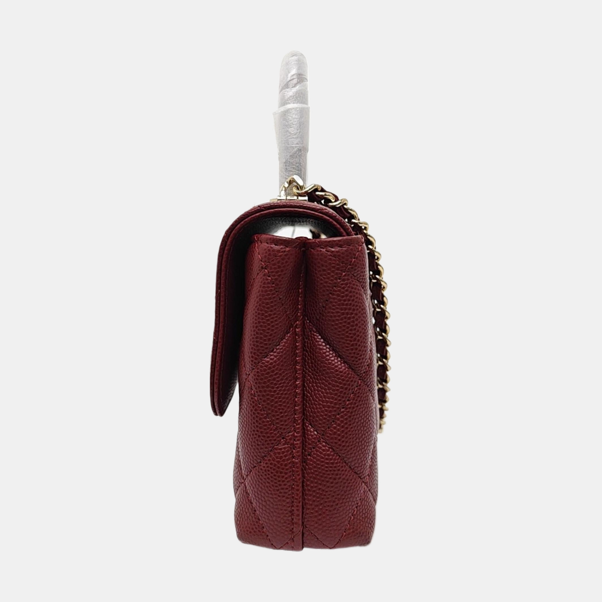 COCO HANDLE Quilted Grained Calfskin Red