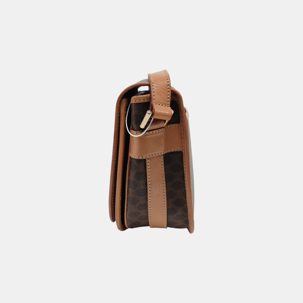 Coated Canvas Shoulder Bag Brown
