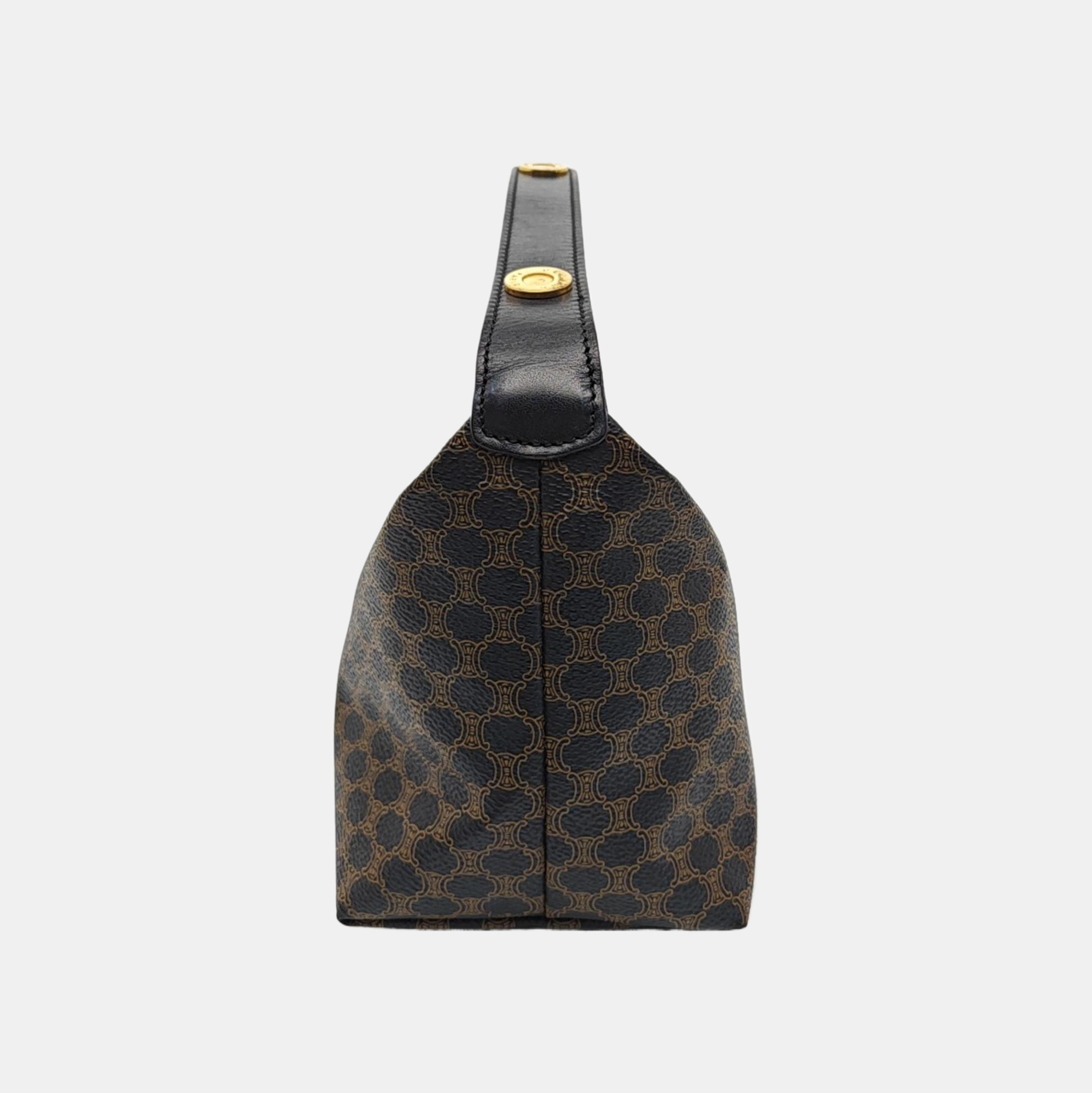 Coated Canvas Top Handle Bag Black