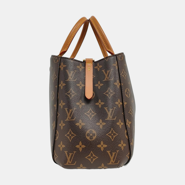 MONTAIGNE MM Monogram Coated Canvas Brown