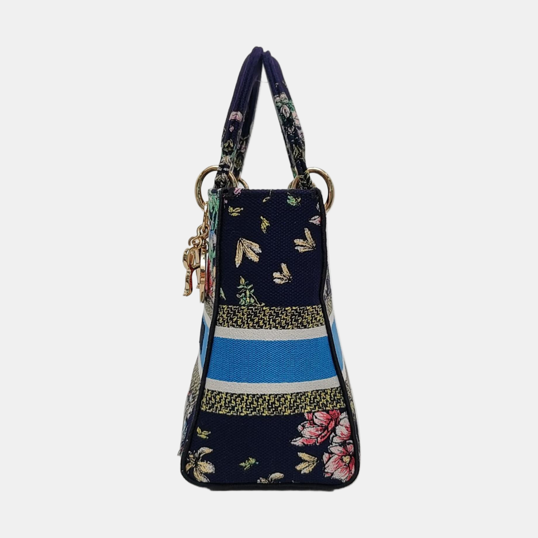 Authenticated pre-owned  Lady D-Lite Medium Canvas Blue - Tote Bag at Looply