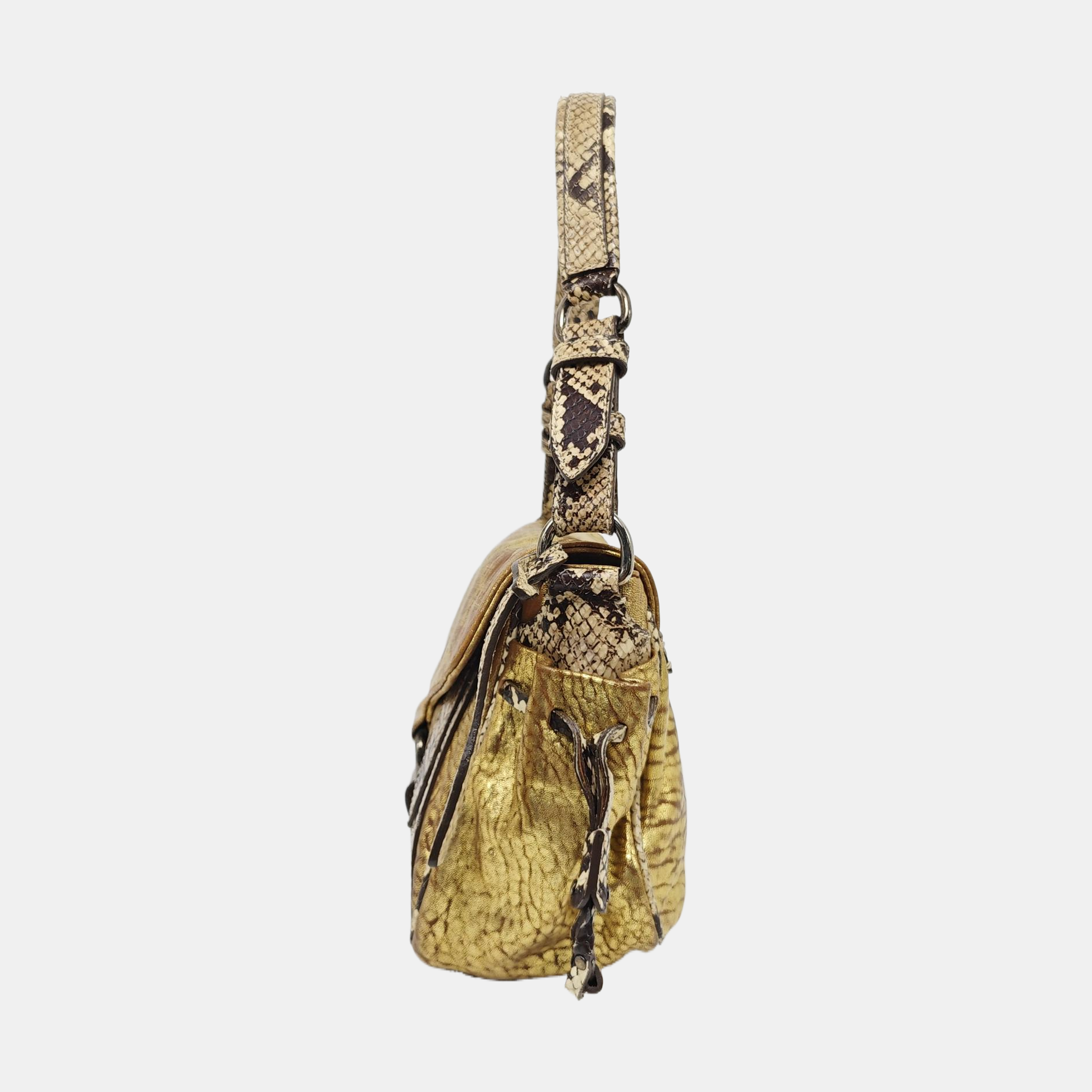 Leather Shoulder Bag Gold