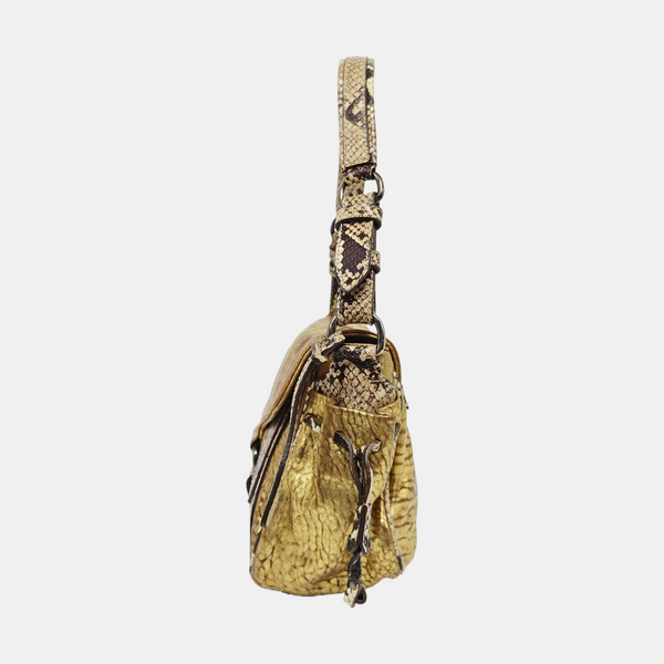 Leather Shoulder Bag Gold