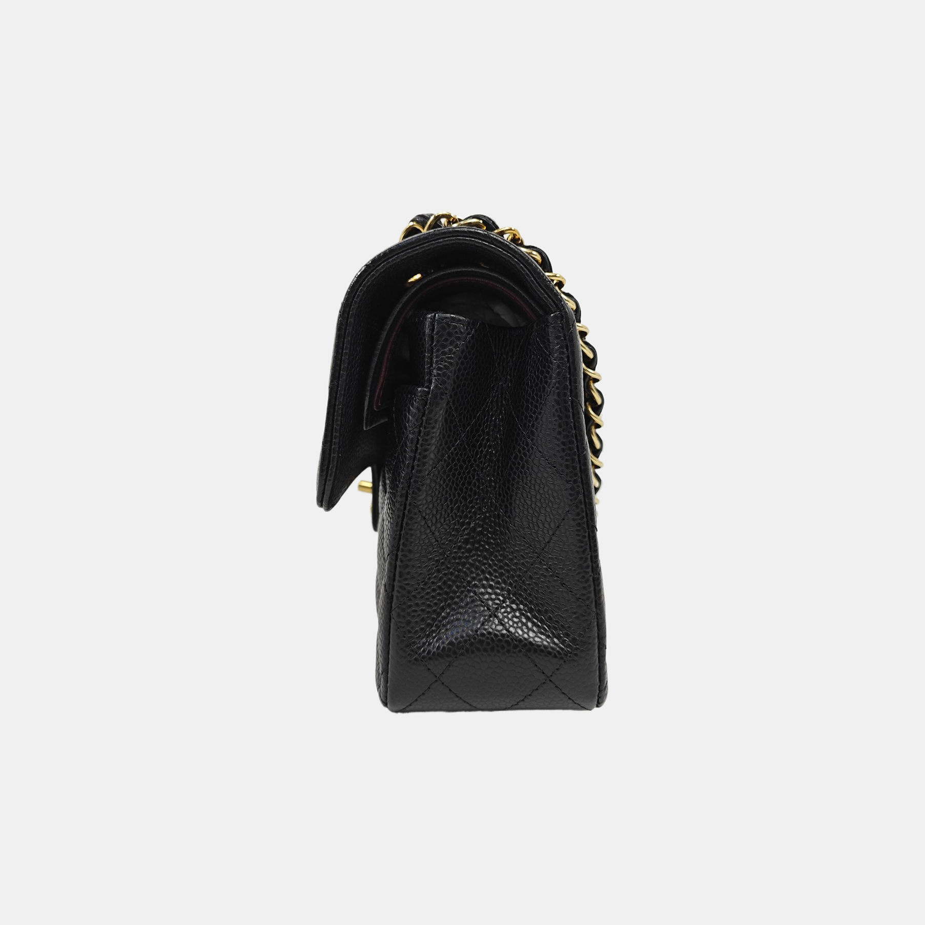 CLASSIC FLAP Small Quilted Grained Calfskin Black