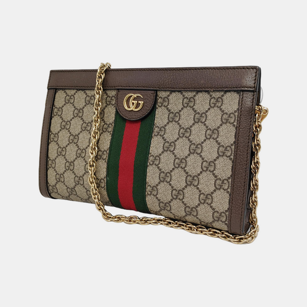 Ophidia Small Monogram Coated Canvas Beige
