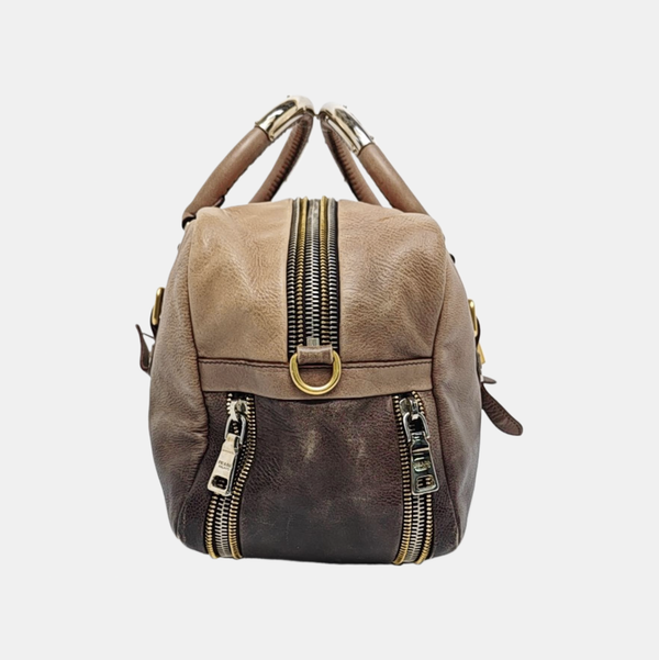 Calfskin Top Handle Bag Brown