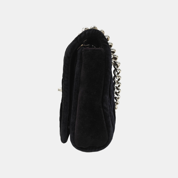 Matelassé Quilted Velvet Black
