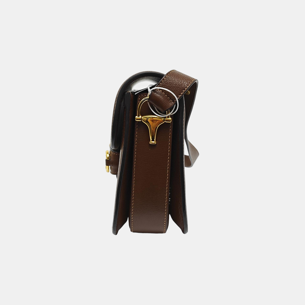 Horsebit 1955 Medium Monogram Coated Canvas Beige