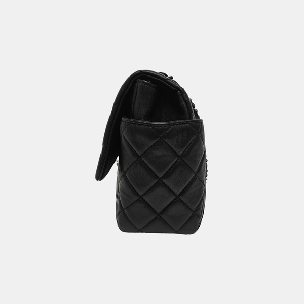 Quilted Calfskin Shoulder Bag Black