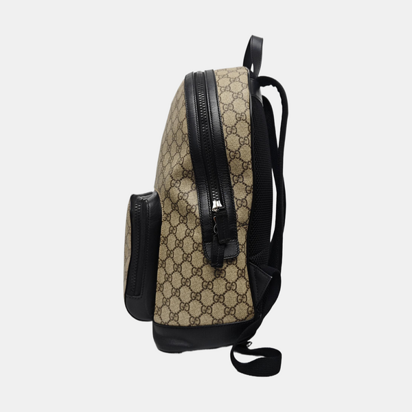 Monogram Coated Canvas Backpack Black