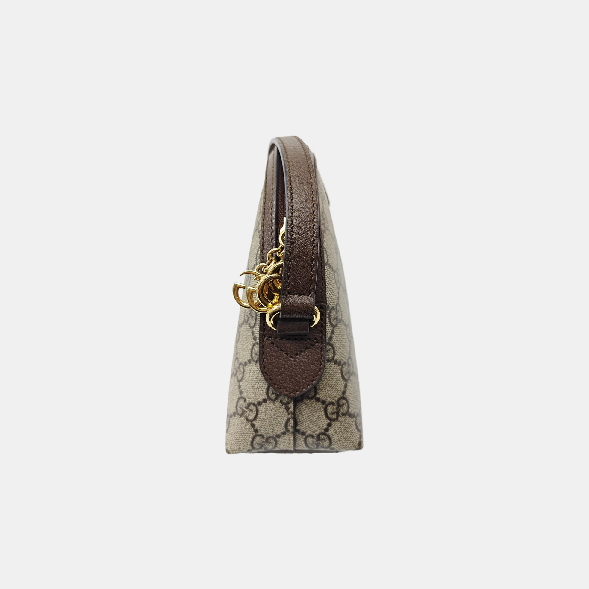 Ophidia Small Monogram Coated Canvas Beige