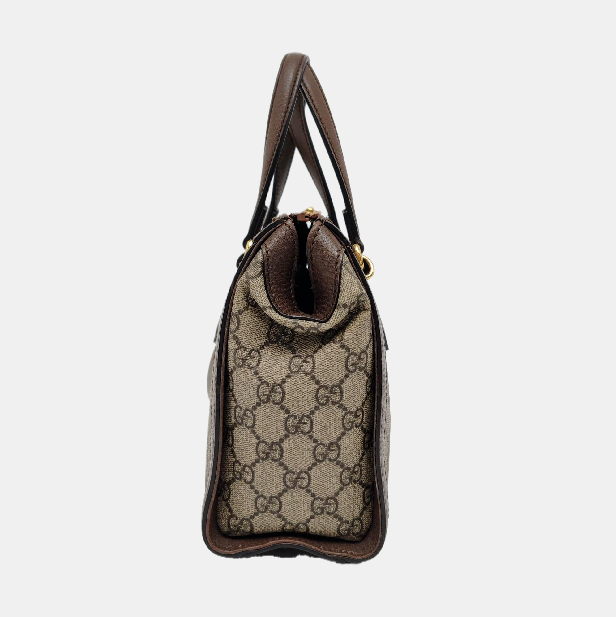 Ophidia Small Monogram Coated Canvas Beige