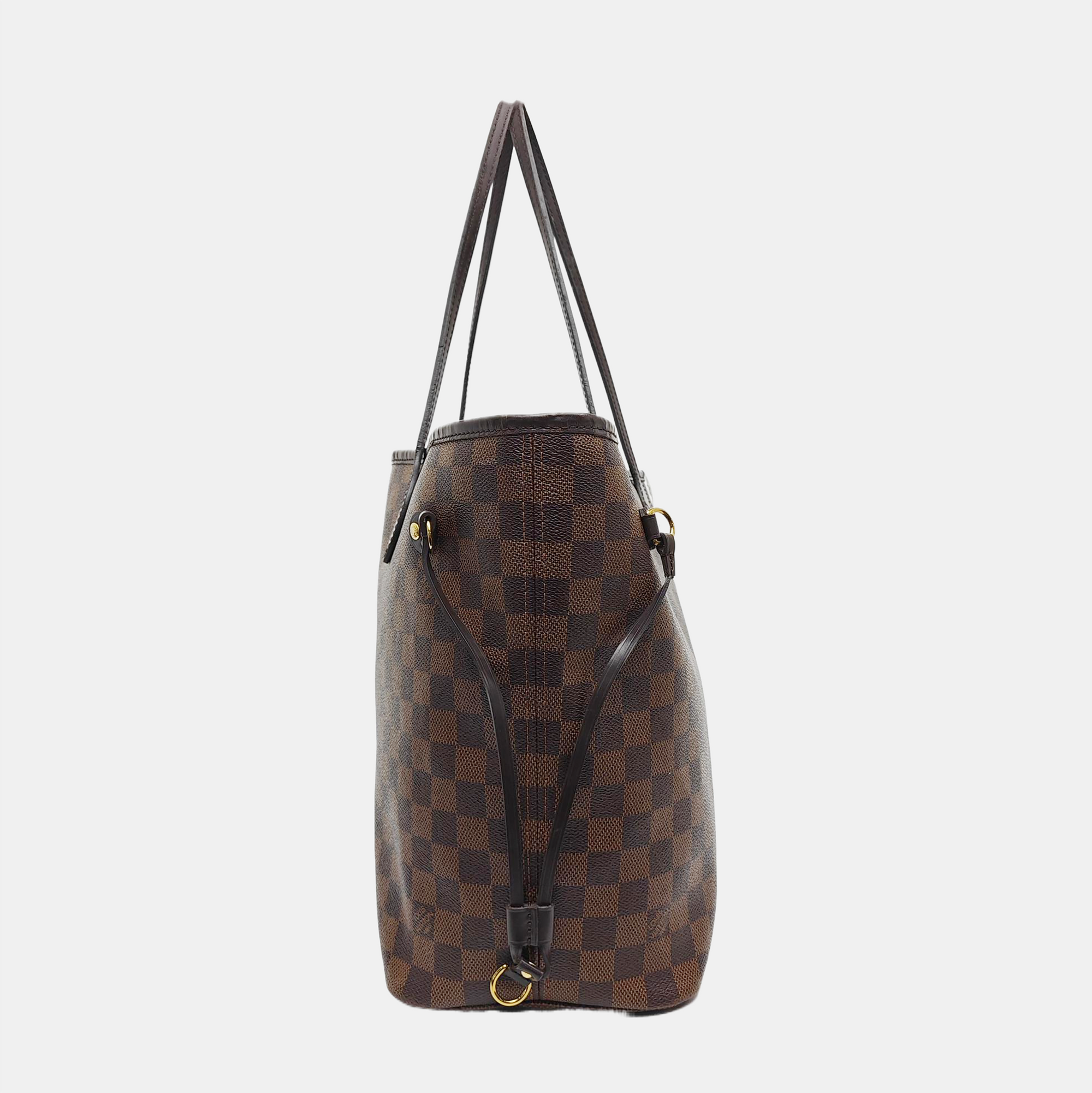 Authenticated pre-owned  NEVERFULL MM Damier Ebene Coated Canvas Brown - Tote Bag at Looply