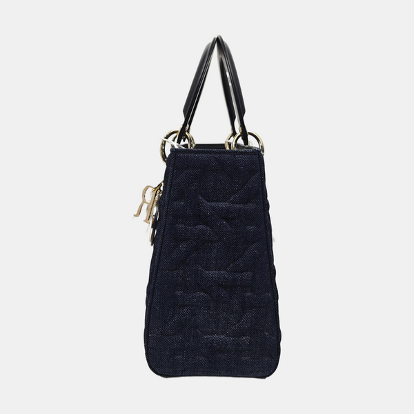 Lady Dior Medium Quilted Denim Blue