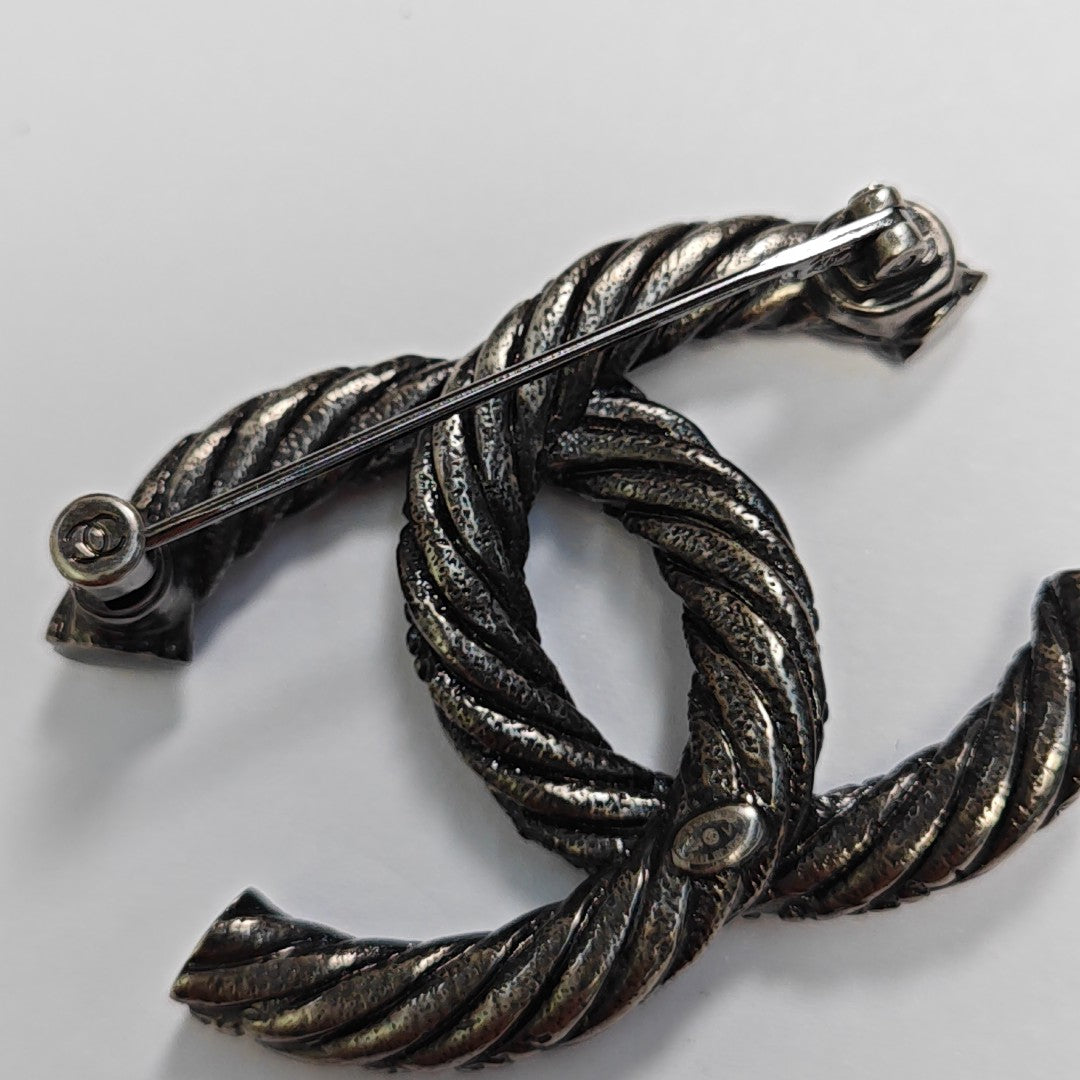 Vintage Metal Black Brooch