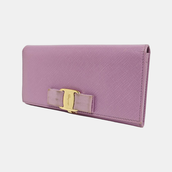 Authenticated pre-owned  Vara Calfskin Purple Wallet - Wallet at Looply
