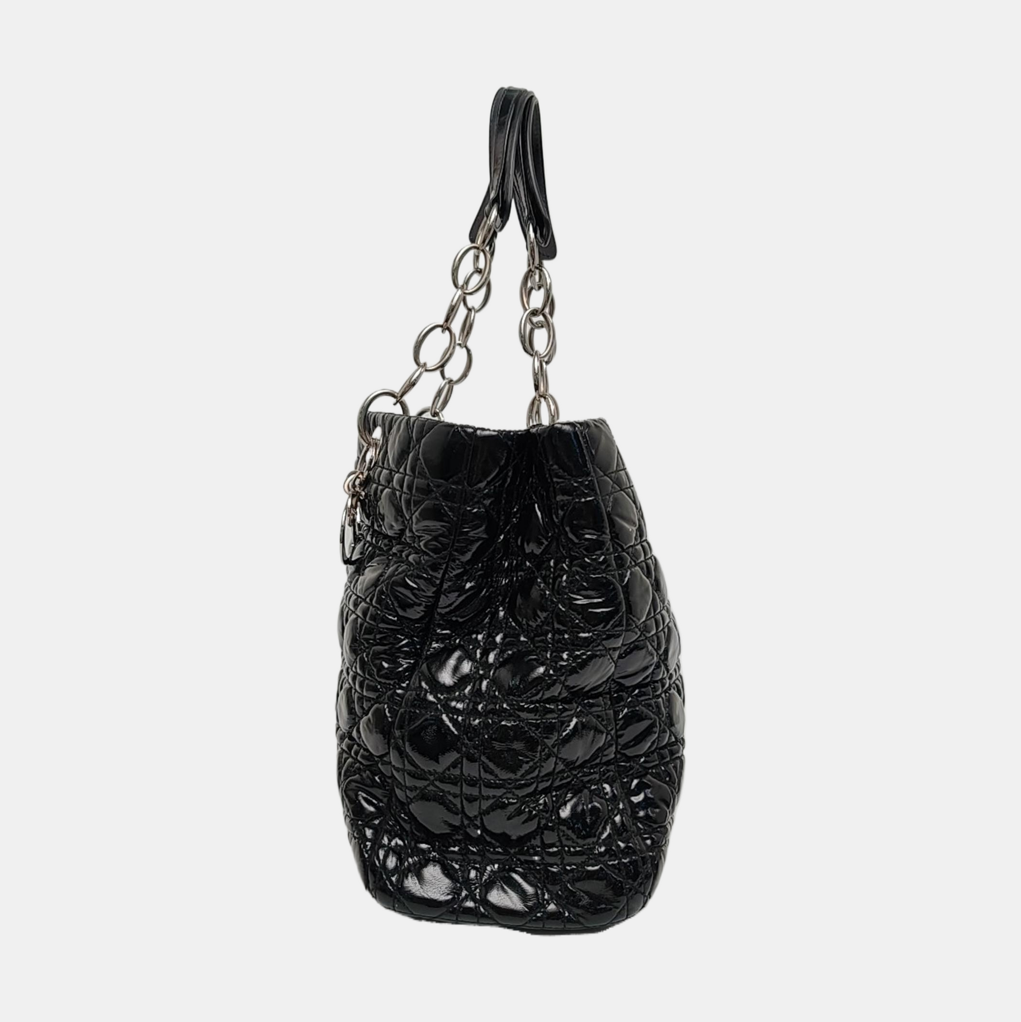 Dior Soft Cannage Patent Leather Black