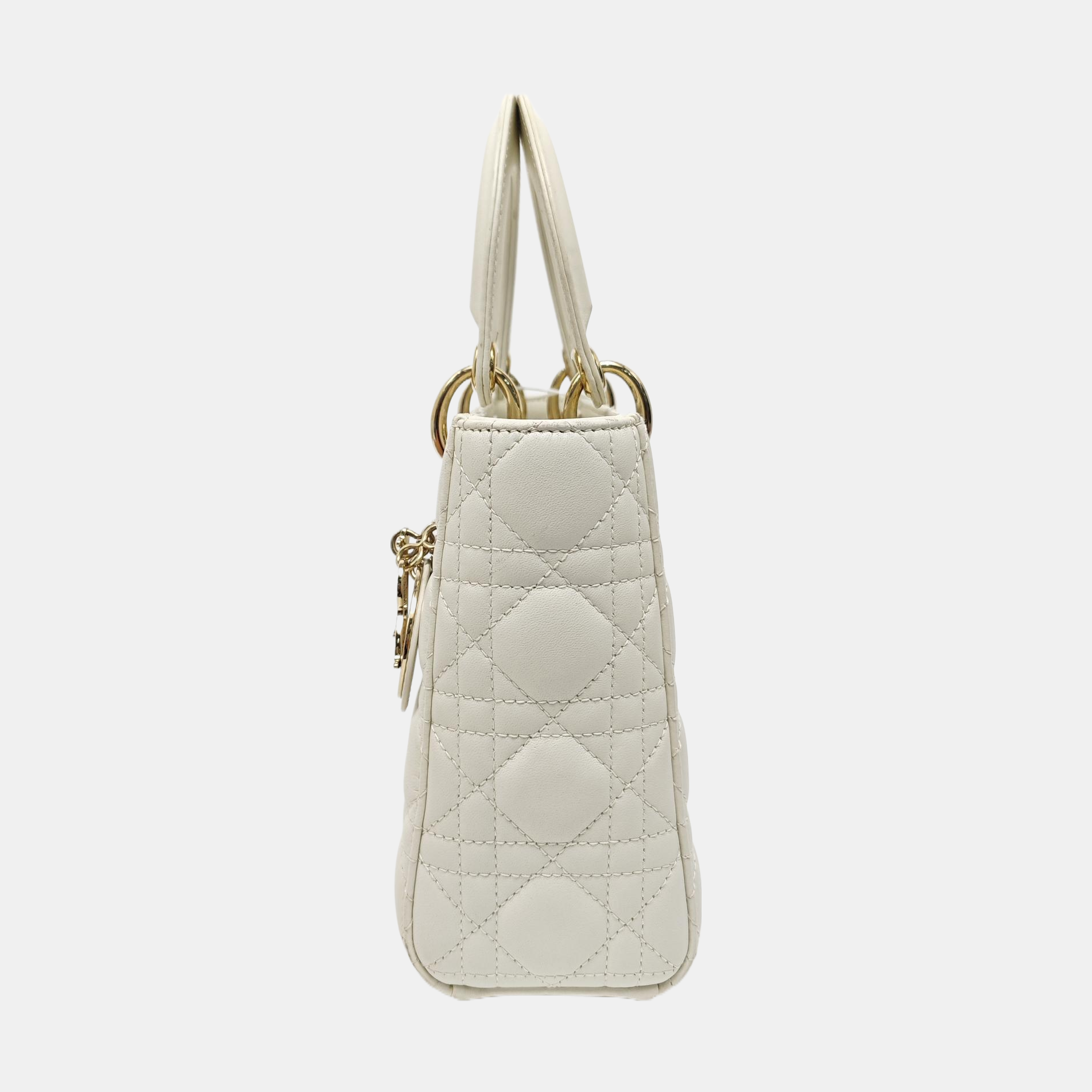 Lady Dior Small Cannage Lambskin White