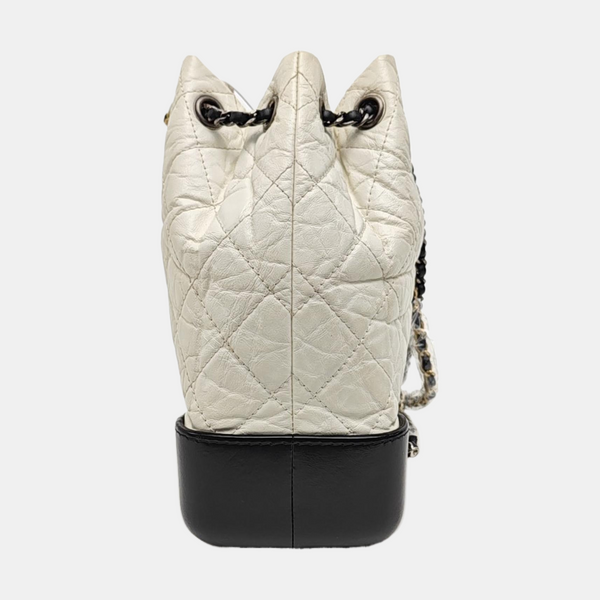 GABRIELLE Small Quilted Calfskin White