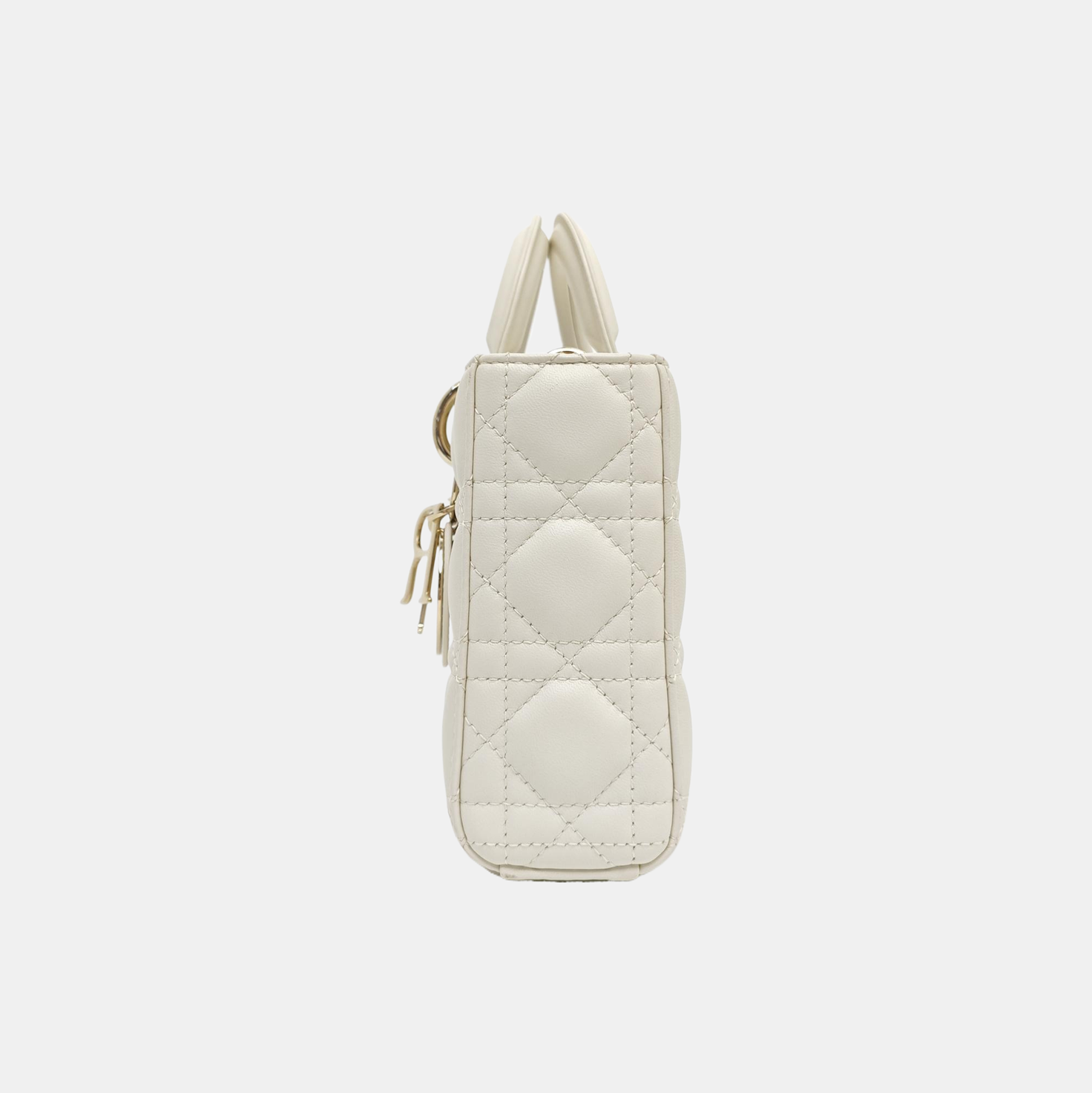 Lady D-Joy Medium Cannage Lambskin White