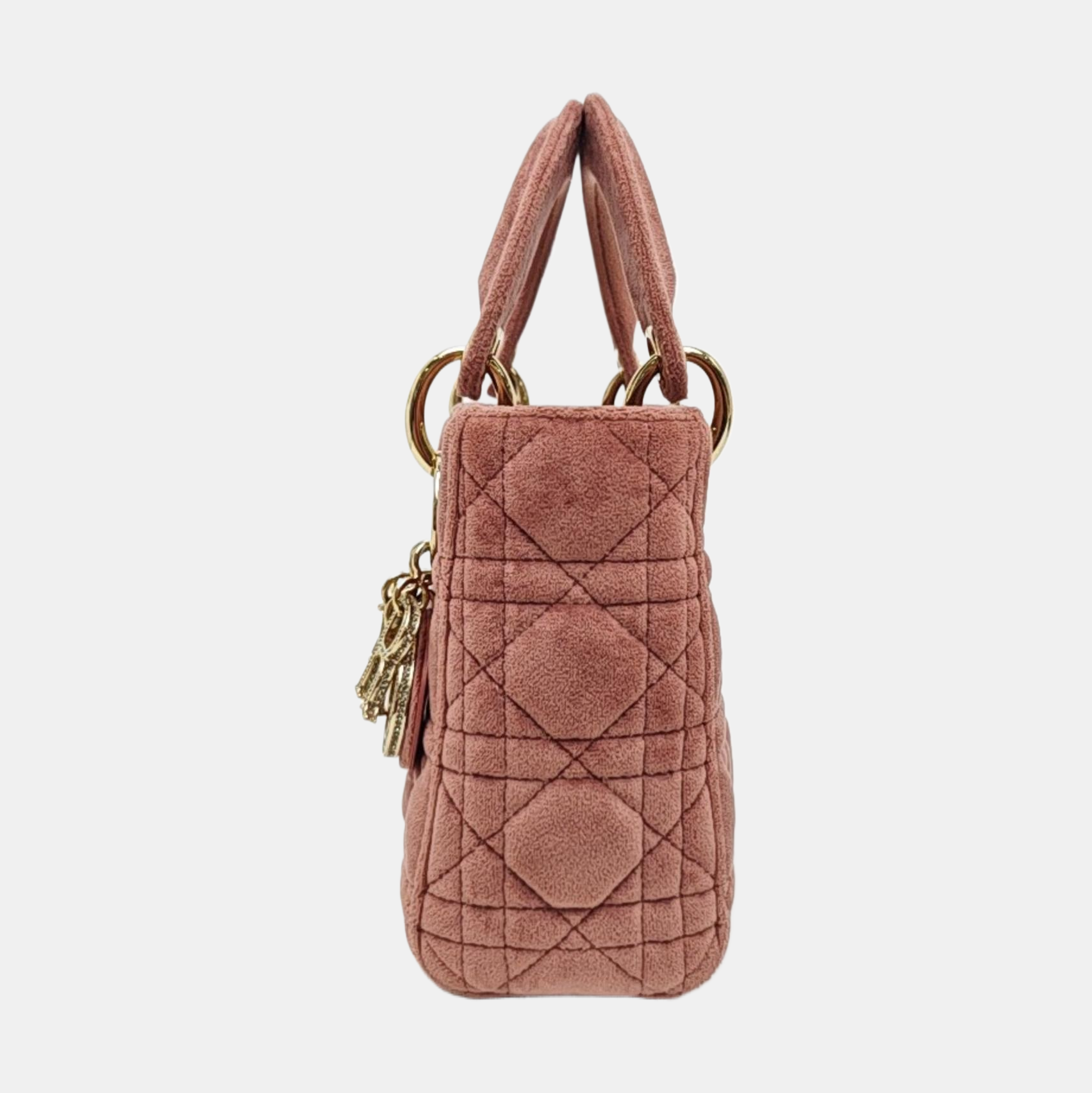 Lady Dior Mini Cannage Velvet Pink