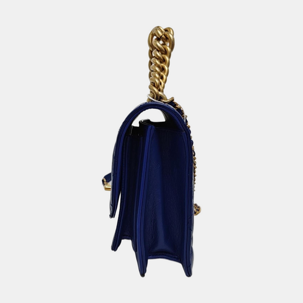 Quilted Calfskin Medium Blue